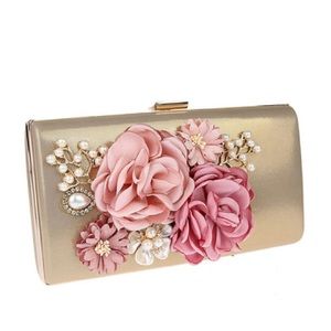 Elegant Satin With Flower Clutches/Wristlets/Satchel #141816